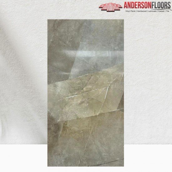 Monza Greige Porcelain Tile 12″x24″ – Glossy Finish